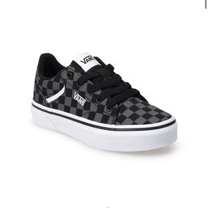 NWT Vans® Seldan Kids' Black and Gray Checkered Shoes